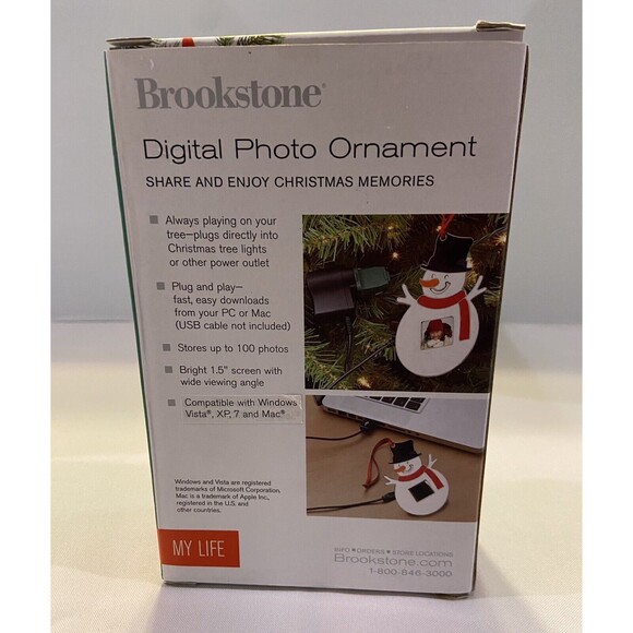 Brookstone Digital Snowman Holiday Photo Ornament -100 photos. - Picture 2 of 7